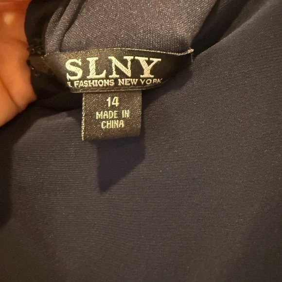 SLNY Navy and Floral A-Line Skirt/dress - Picture 2 of 7